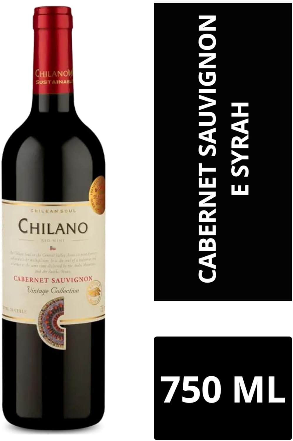 Chilano Vinho Chileno Tinto Cabernet Sauvignon 750Ml Fruit - Imagem 3