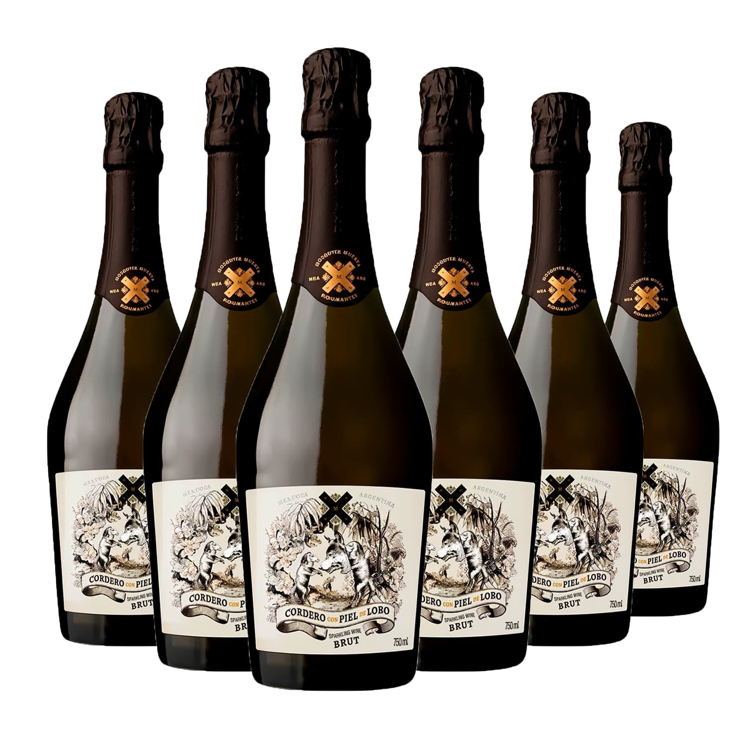 Kit 6  Espumante Cordero Con Piel de Lobo Brut